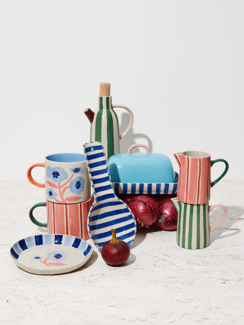 Bloomie Spoon Rest | Blue Stripe