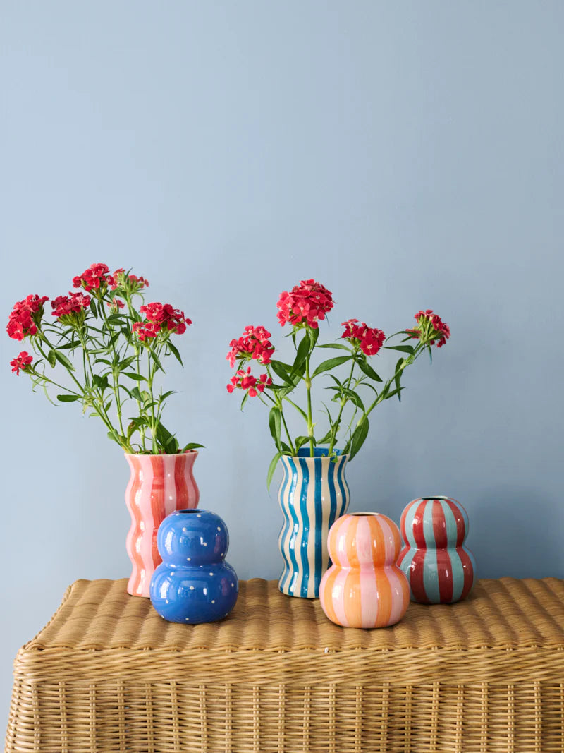 Fonda Vase | Pink Orange Stripe