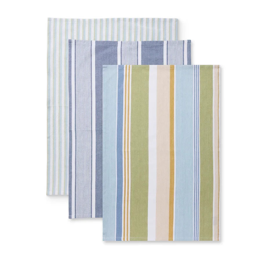Fairhaven Blue Green Tea Towels | 3 Pack