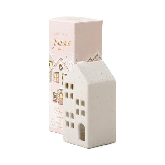 Holiday Ceramic Incense House | White