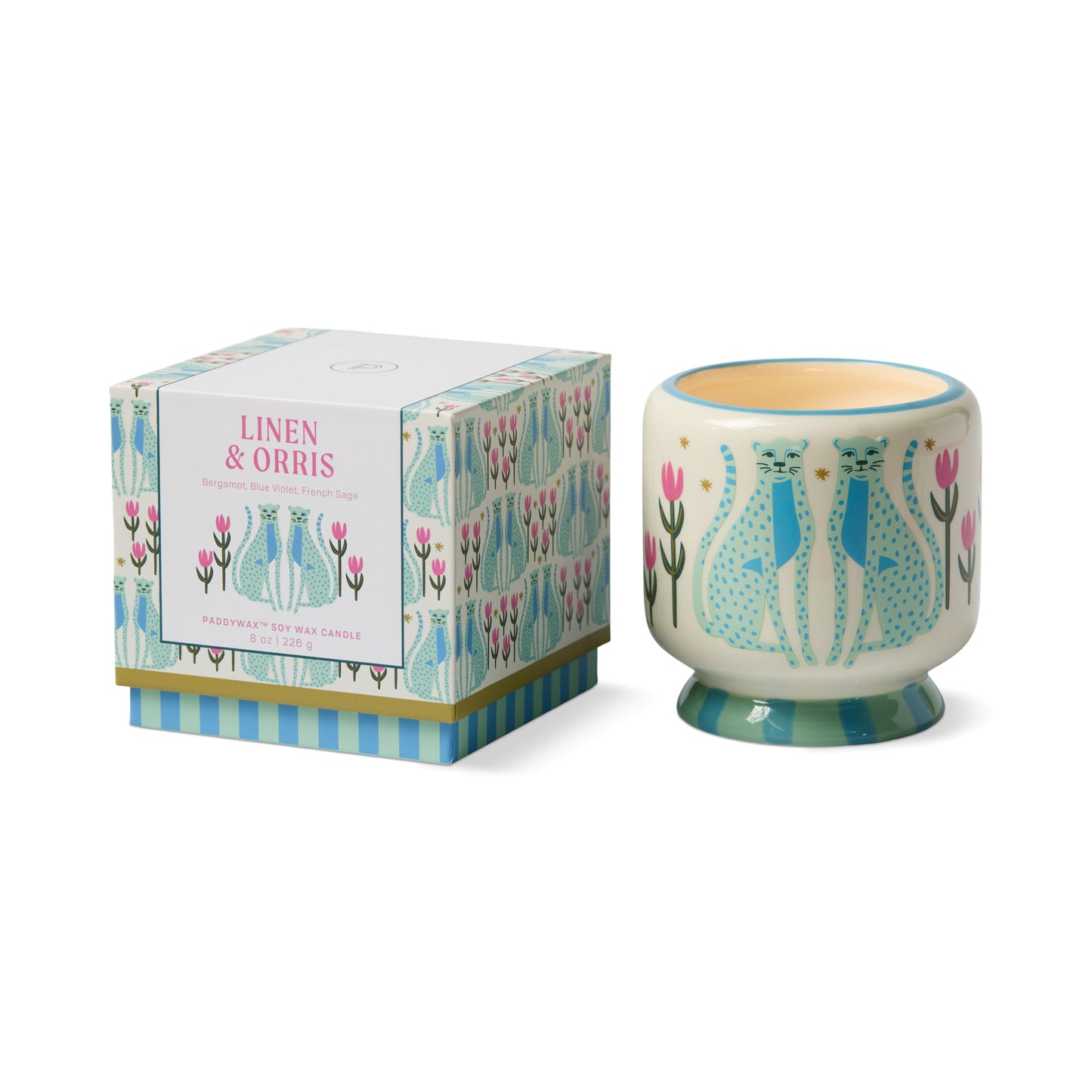 Adopo Ceramic Candle | Blue Cheetahs