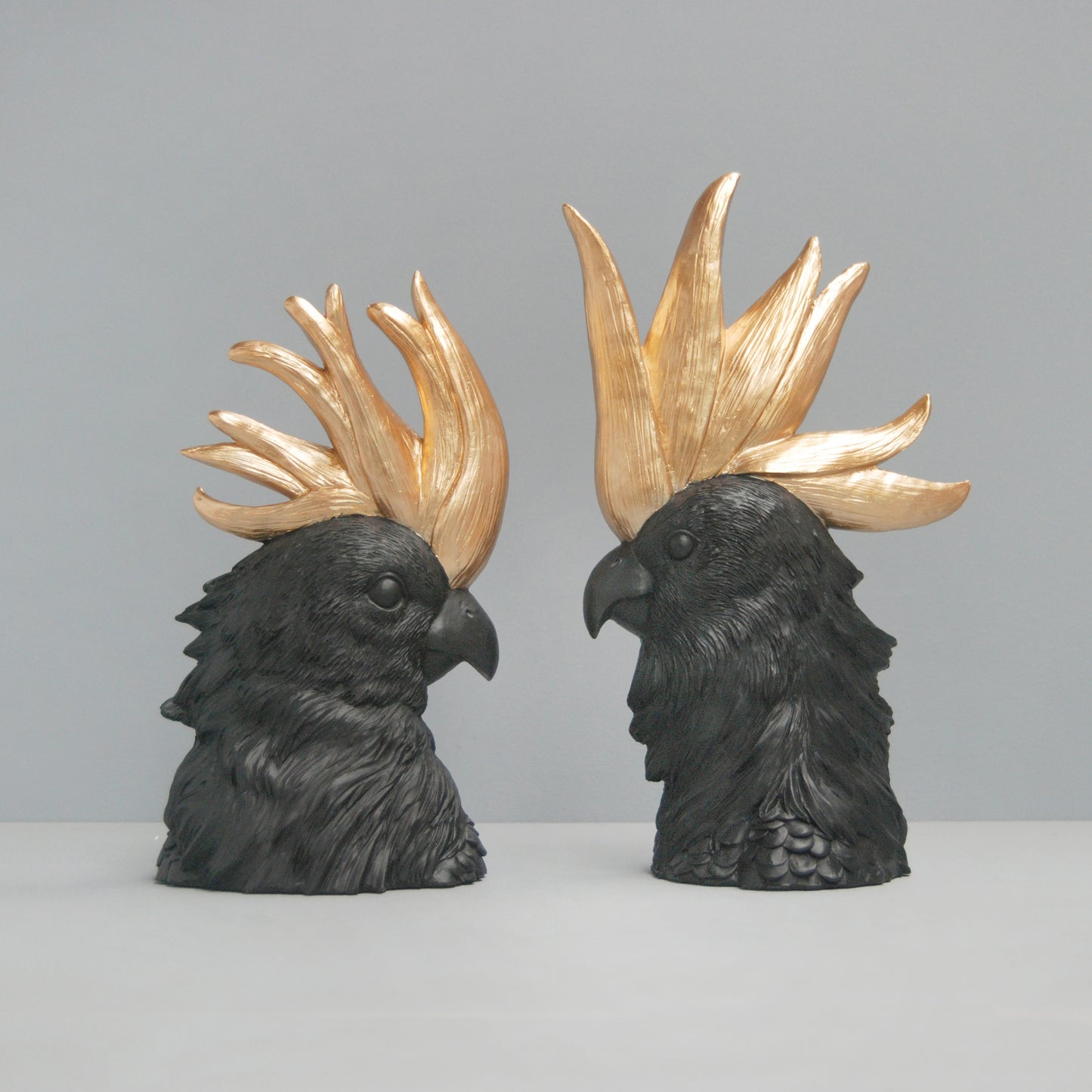 Crested Cockatoo Set | Black + Gold