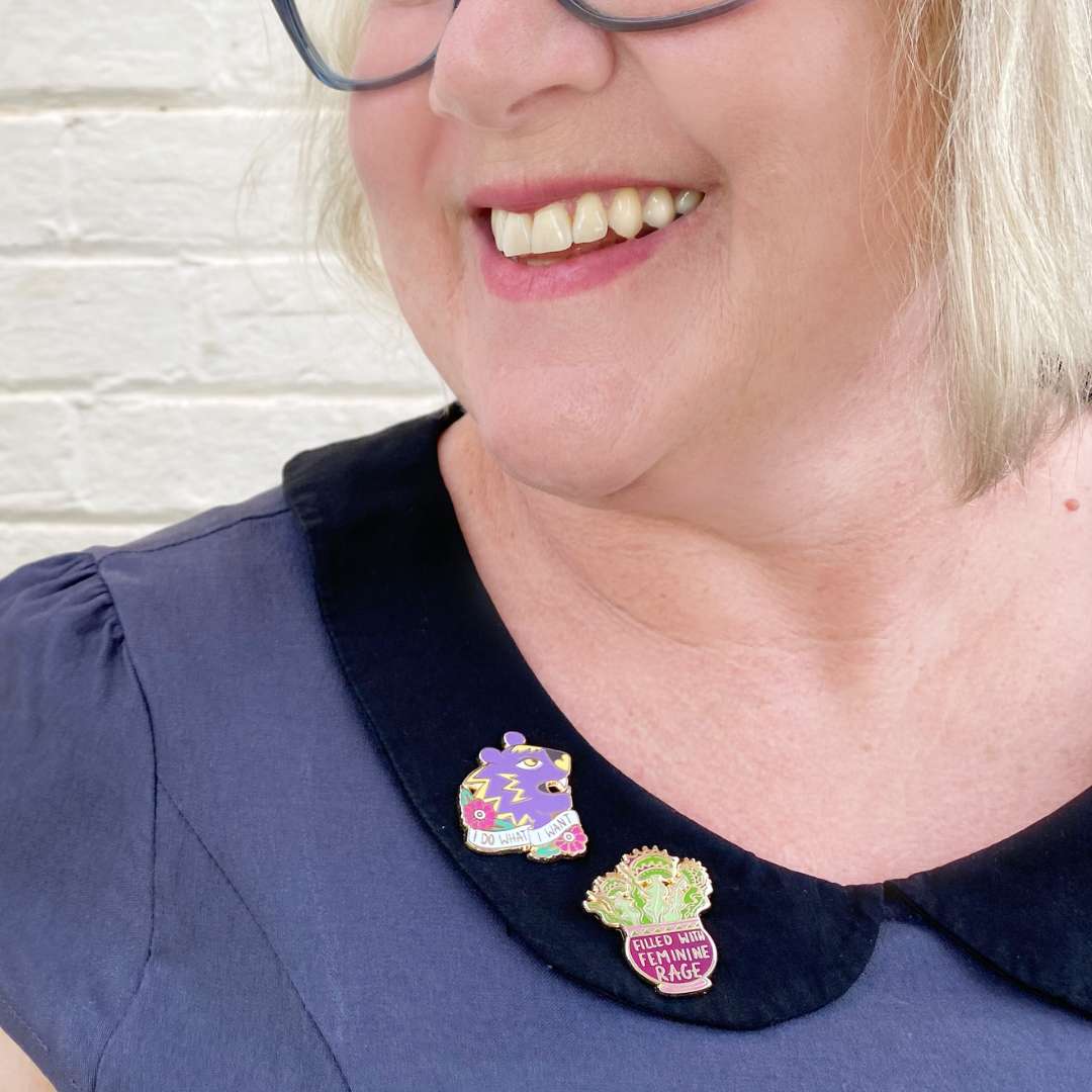 Filled With Feminine Rage Lapel Pin