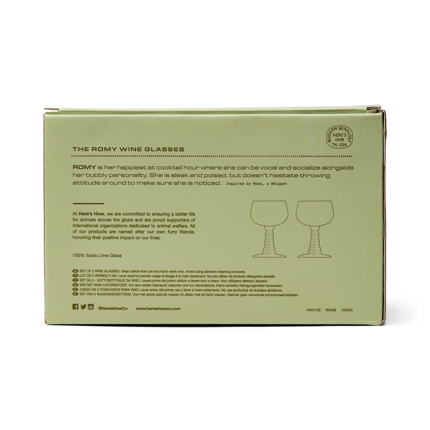 The Romy Wine Glasses | Olive