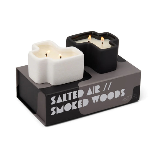 Jigsaw Candles Set of 2 | Salted Air + Smoked Woods