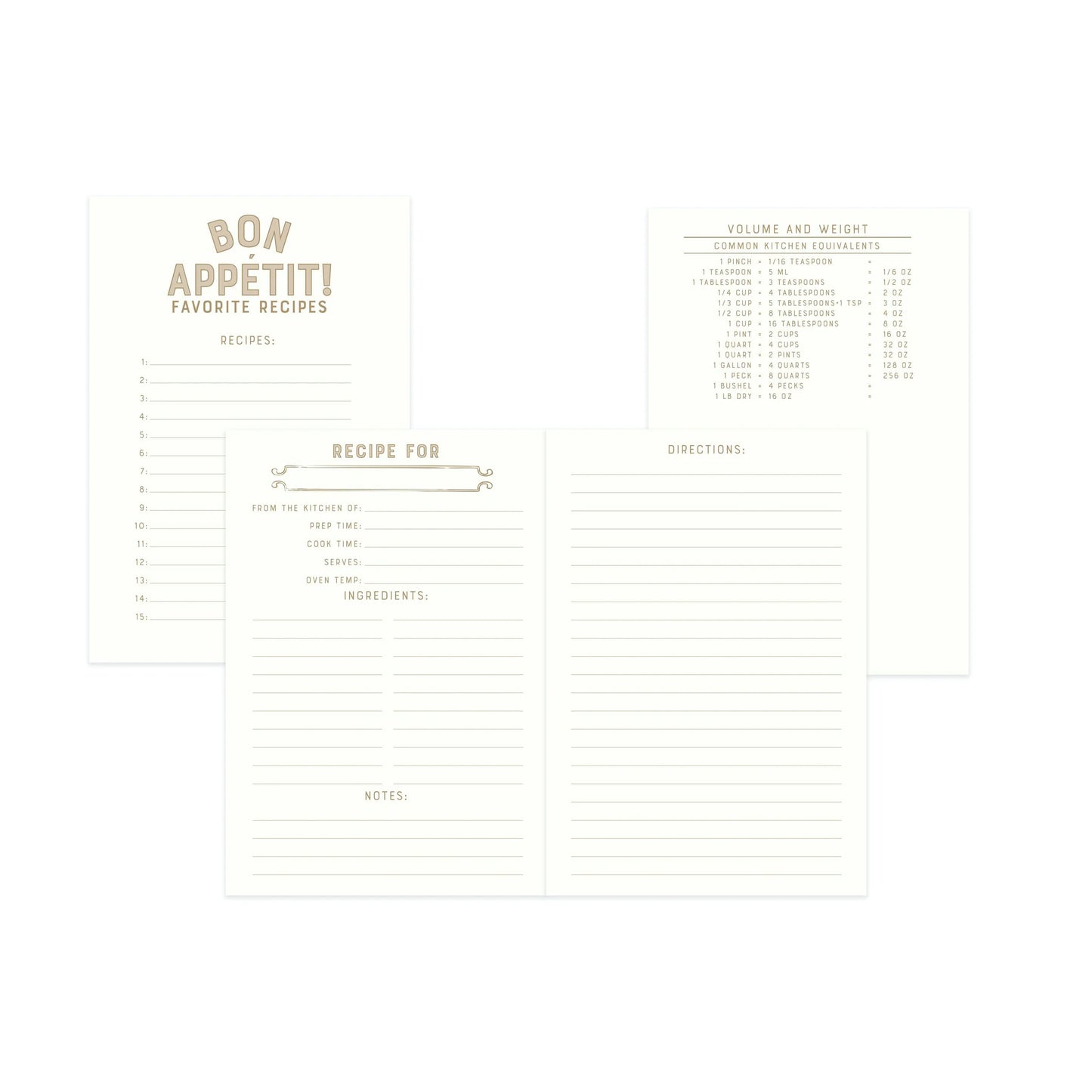 Bon Apettit Recipe Notebook Set