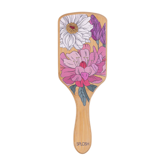Floral Bamboo Hairbrush