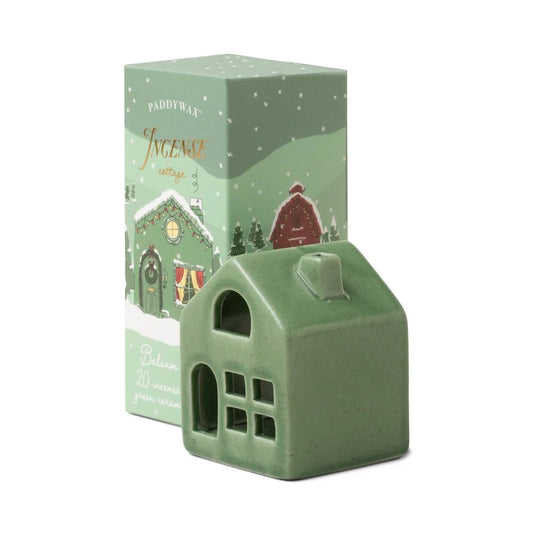 Holiday Ceramic Incense House | Green