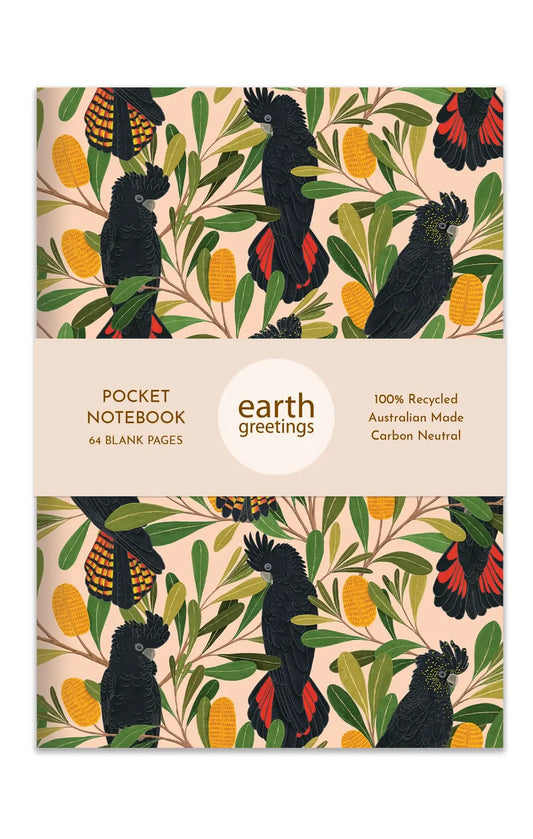 Pocket Notebook Blank | Cockatoos + Banksia