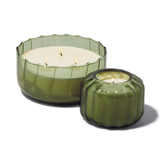 Ribbed Glass Candle | Secret Garden