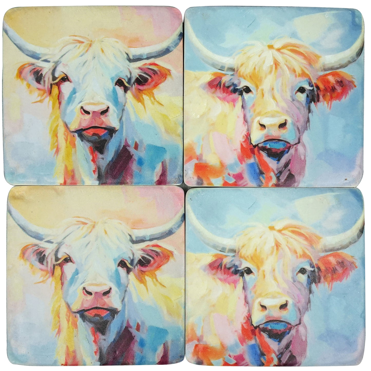 Moo-dy Blue Resin Coaster