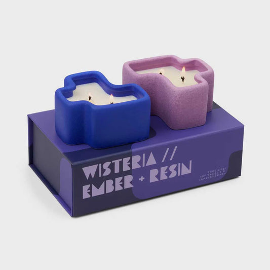 Jigsaw Candles Set of 2 | Wisteria + Ember Resin