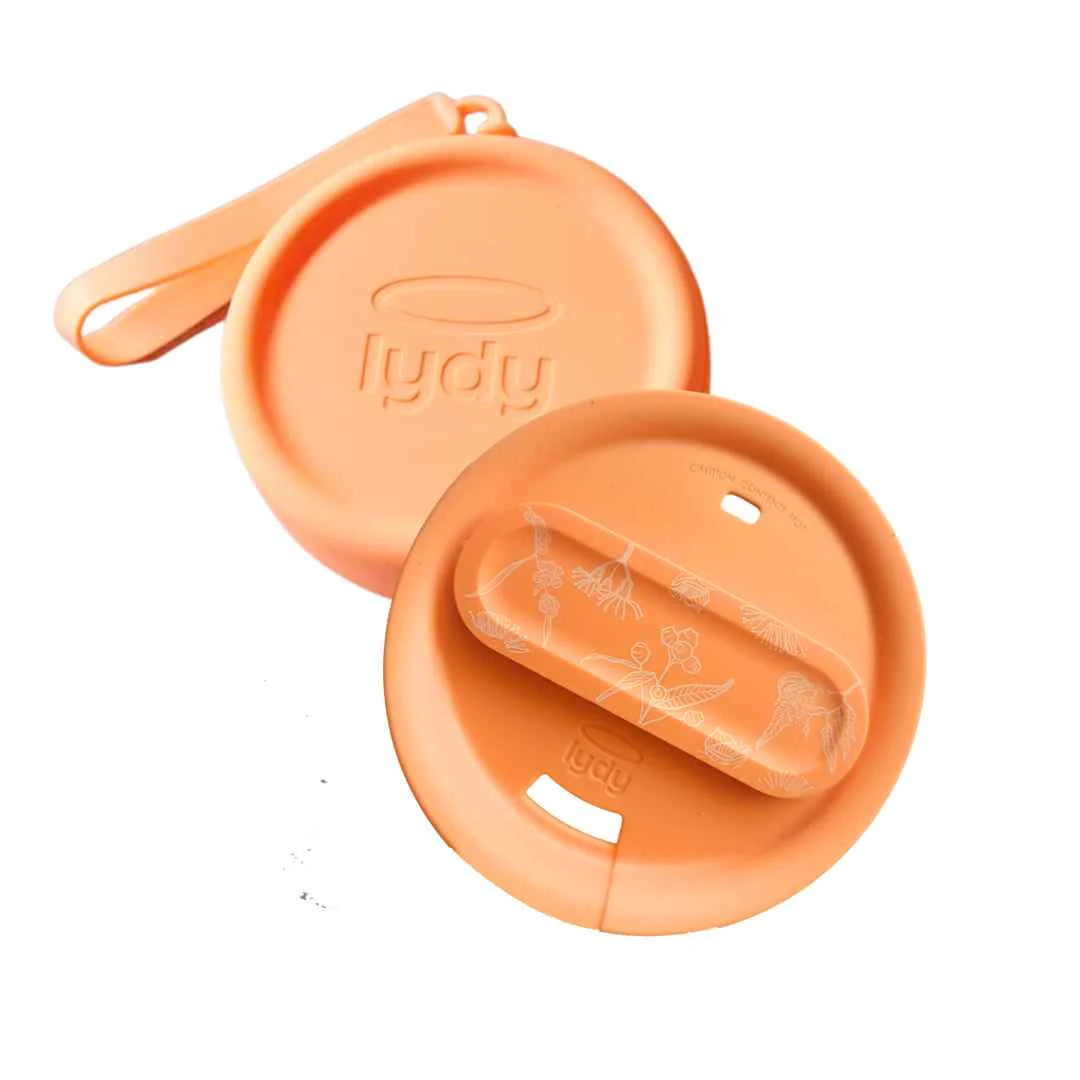 Reusable Lid | Peach With Flowers