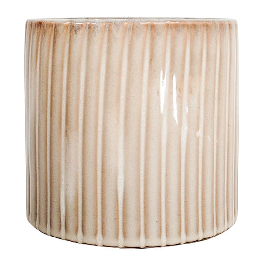 Retro Stripe Planter | Cream