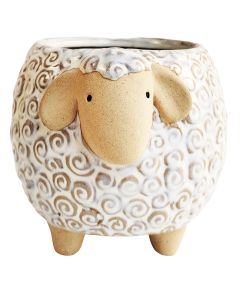 Sheep Planter White & Sand Sm