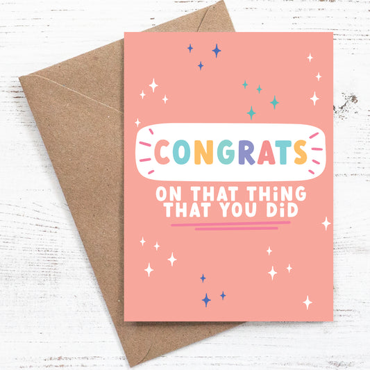 Congrats on that thing