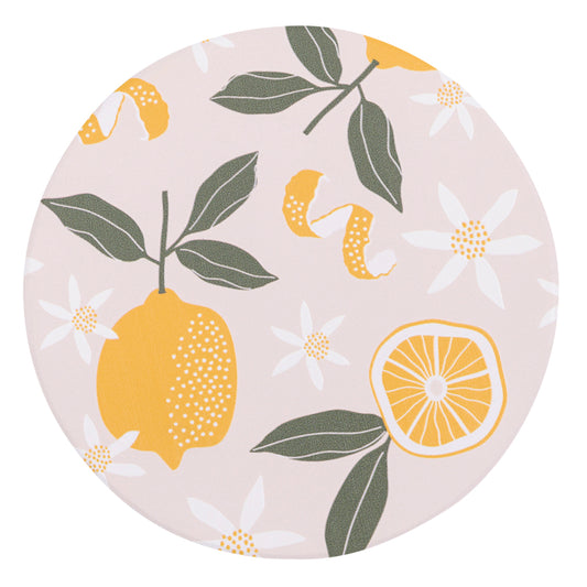 Tuscan Sun All-Over Lemons Ceramic Coaster