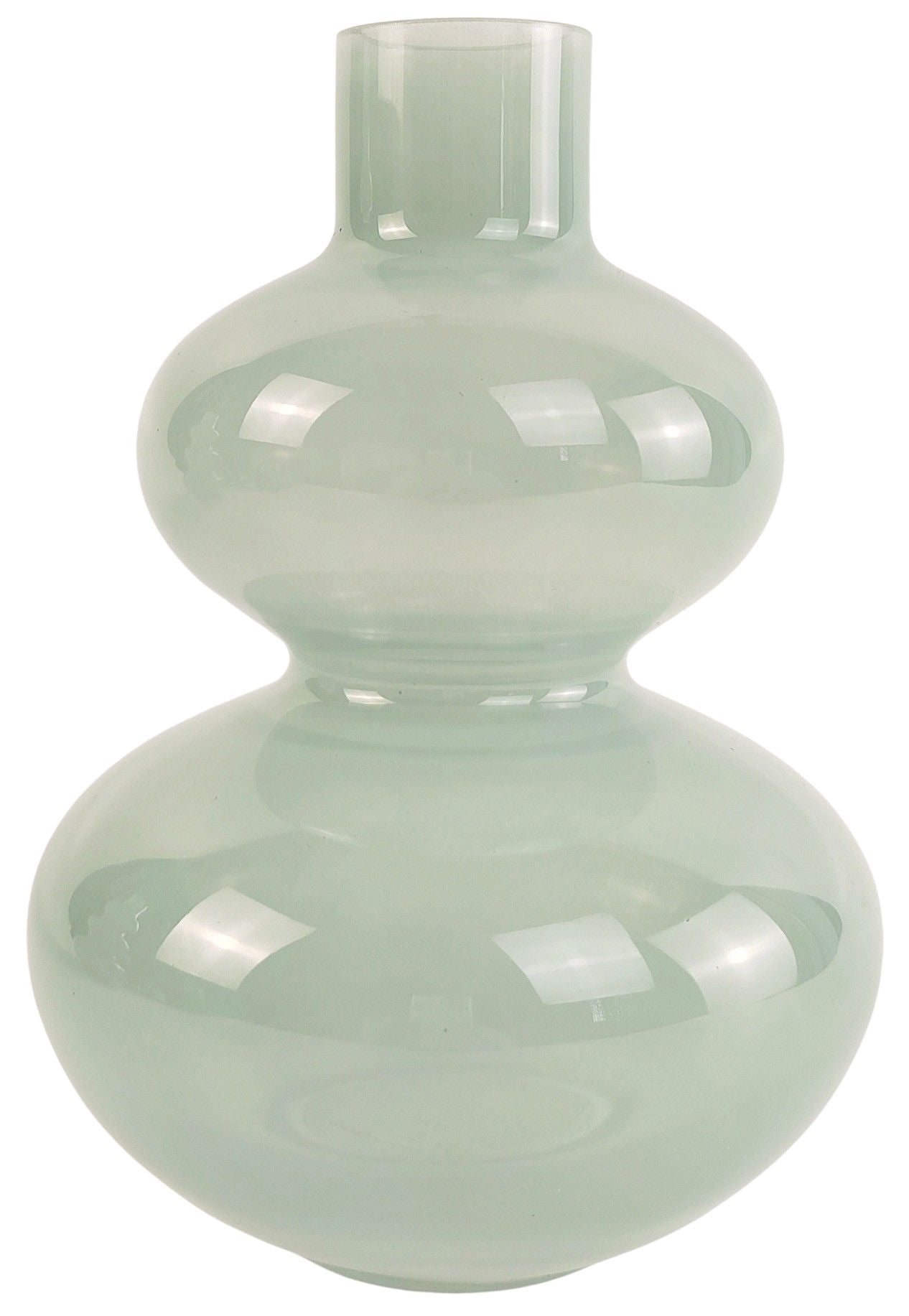 Jaslyn Frosted Ringed Glass Vase | Sage