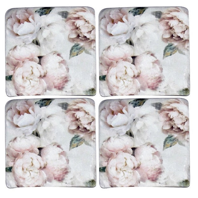 Vintage Roses Resin Coasters