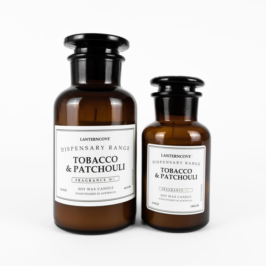 LANTERNCOVE Dispensary Candle | Tobacco and Patchouli