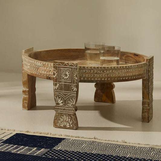Hand Carved Chakki Accent Coffee Table