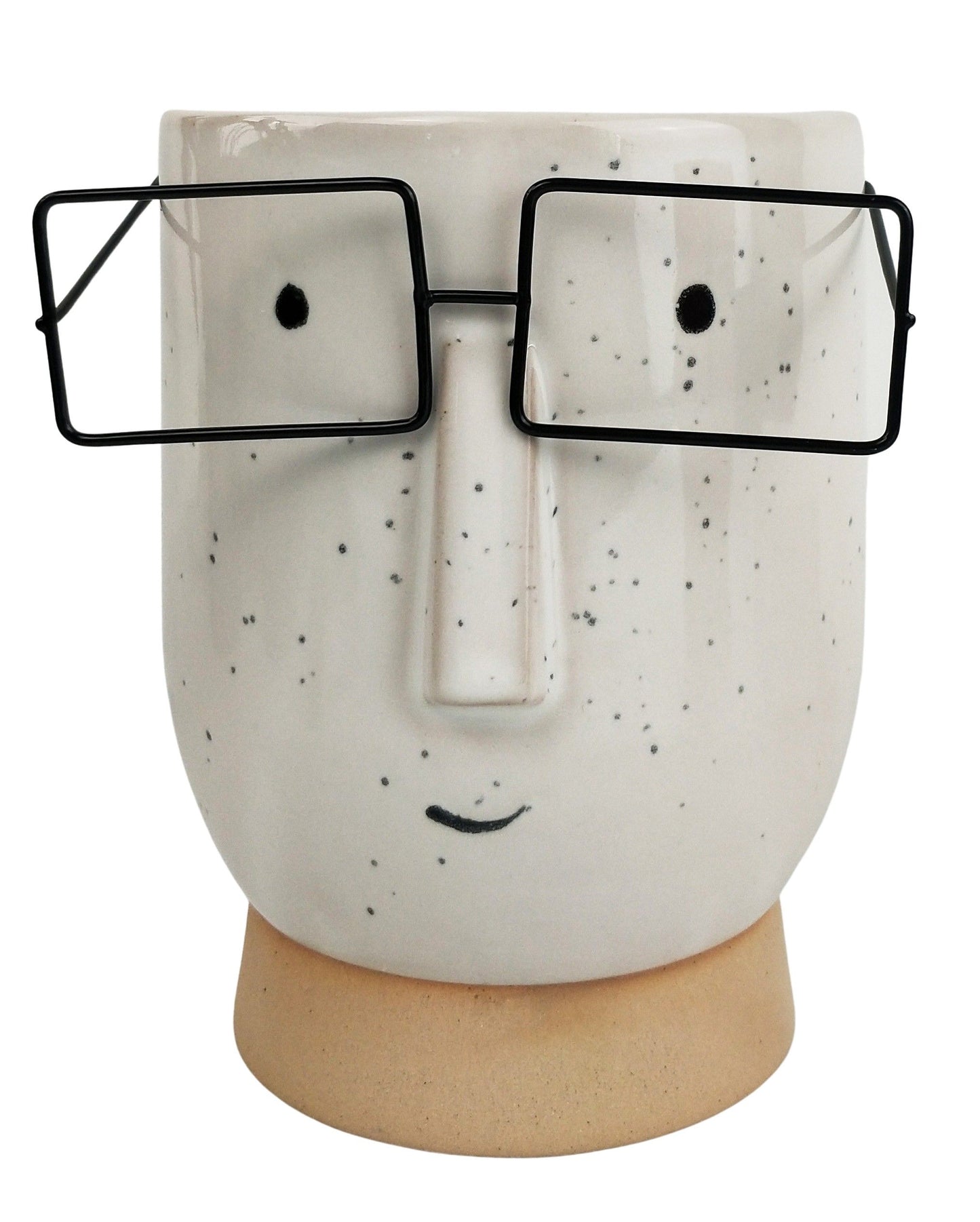 Blake with Glasses Planter | White