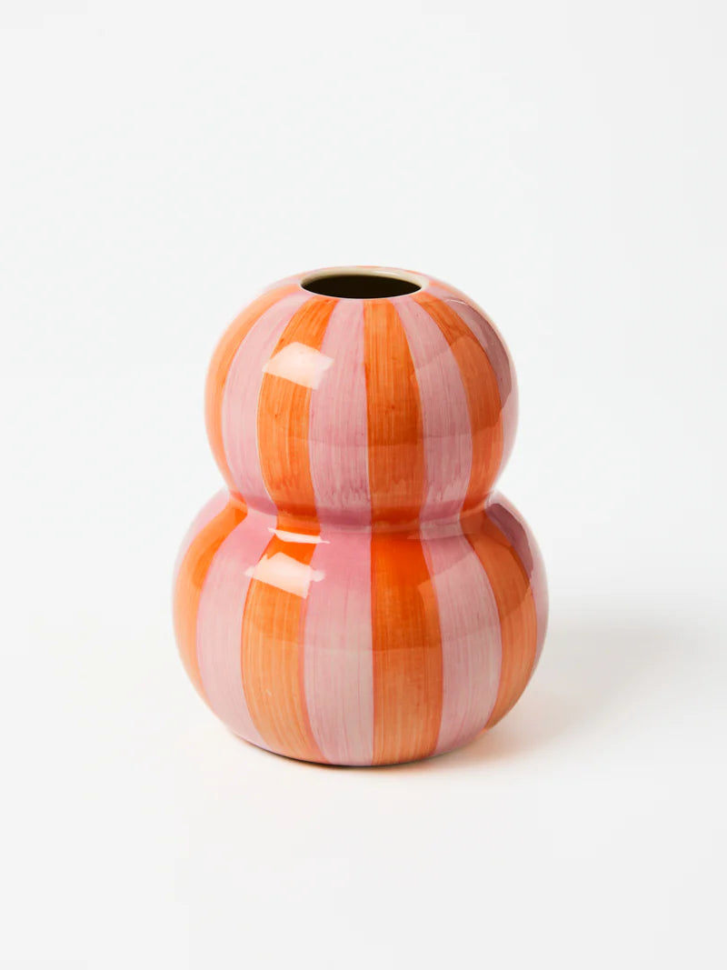 Fonda Vase | Pink Orange Stripe