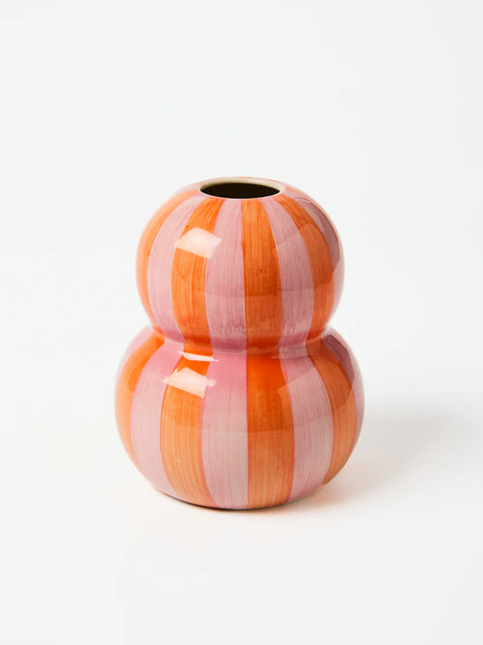 Fonda Vase | Pink Orange Stripe