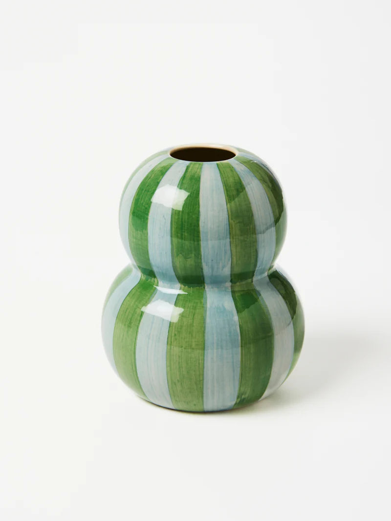 Fonda Vase | Green Blue Stripe