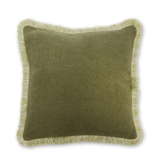 Margot Fringed Cushion | Moss