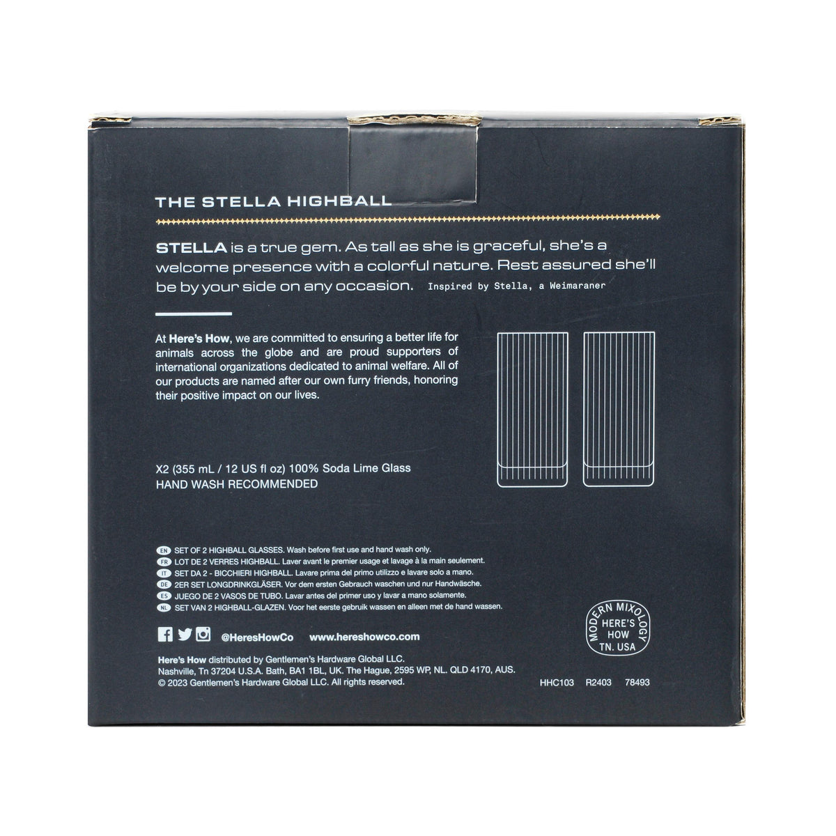 The Stella Highball Glass Set of 2 - Blue