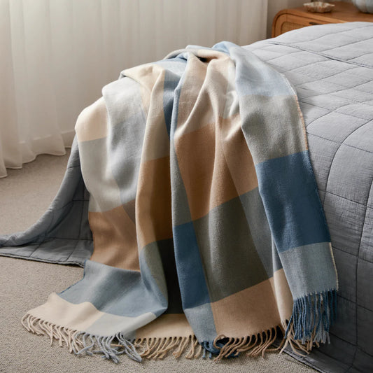 Harley Throw Rug | Blue + Neutral