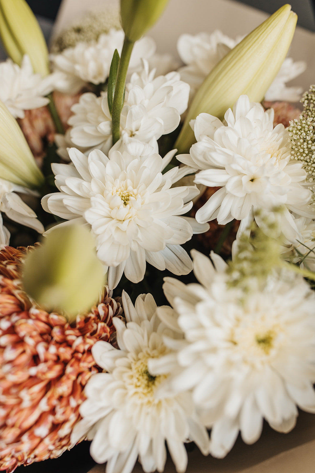 Up close of the pastel bloom bunch