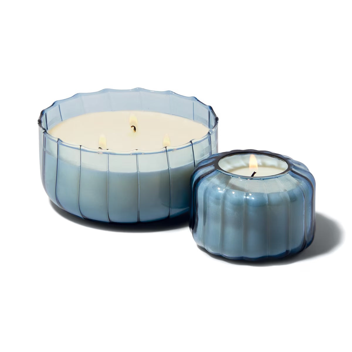 Ribbed Glass Candle | Peppered Indigo