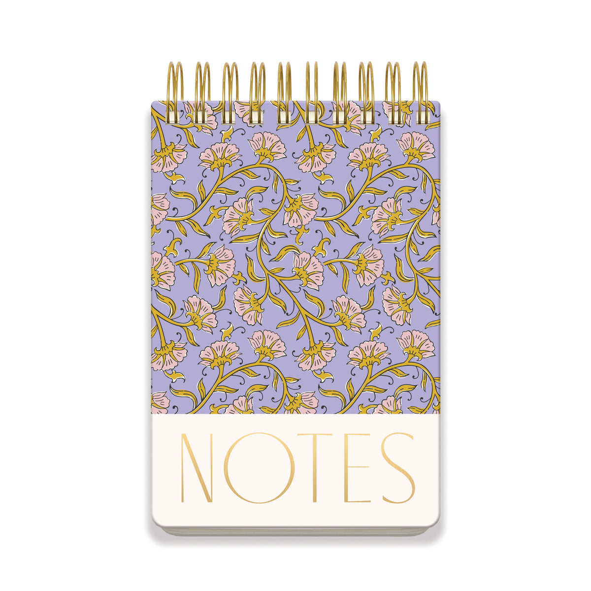 Chunky Twin Wire Notepad - Purple Vintage Floral