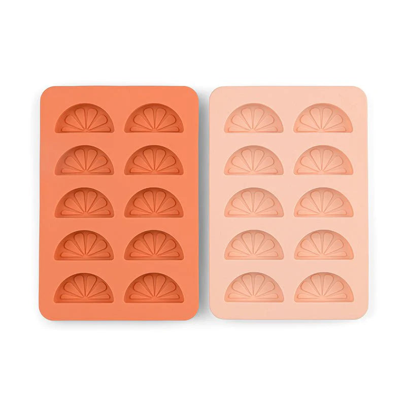 The Dotty Citrus Wedge Ice Trays | Orange + Blush