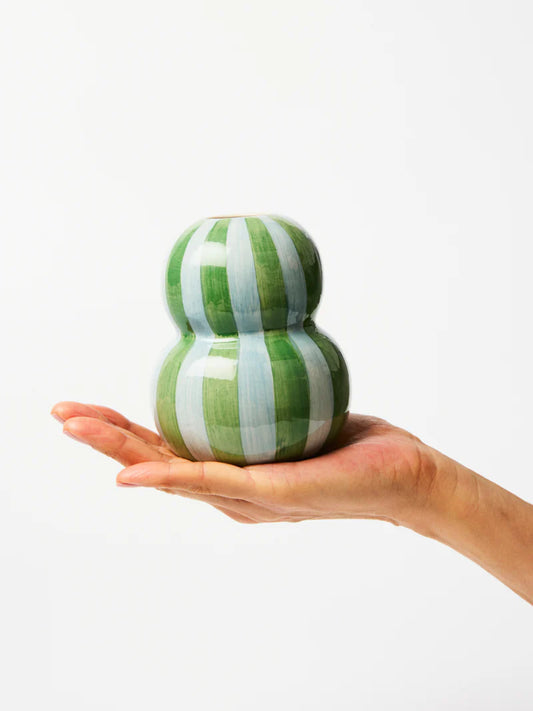 Fonda Vase | Green Blue Stripe