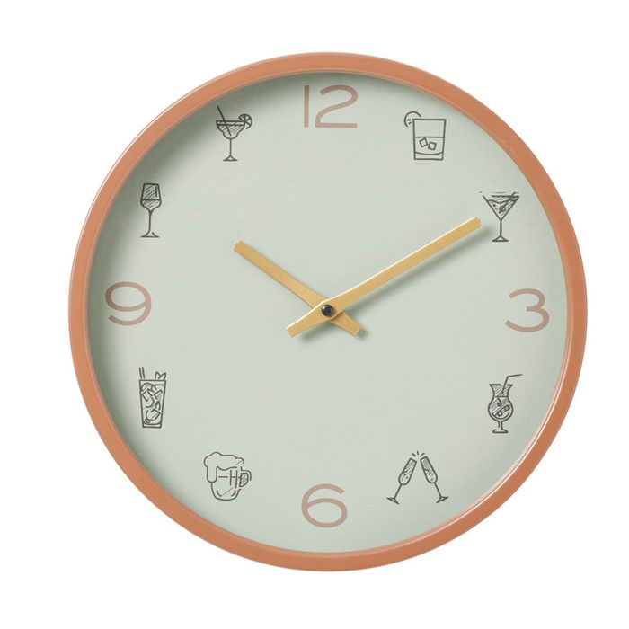Bach walnut and sage metal clock