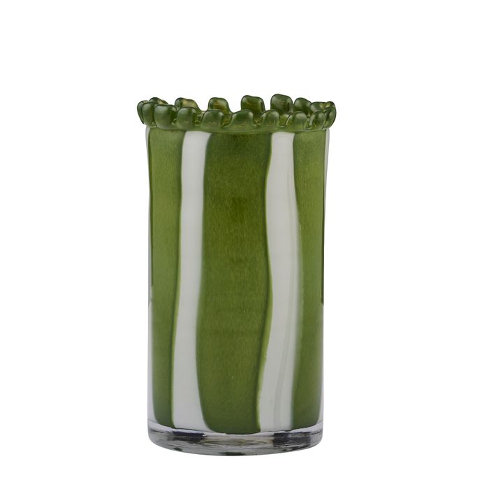 Pettine green glass vase