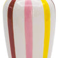 Halycon Stripe Vase | Pink & Red