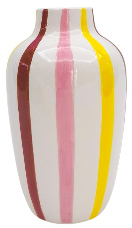 Halycon Stripe Vase | Pink & Red