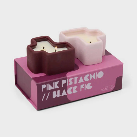 Jigsaw Candles Set of 2 | Pistachio + Black Fig