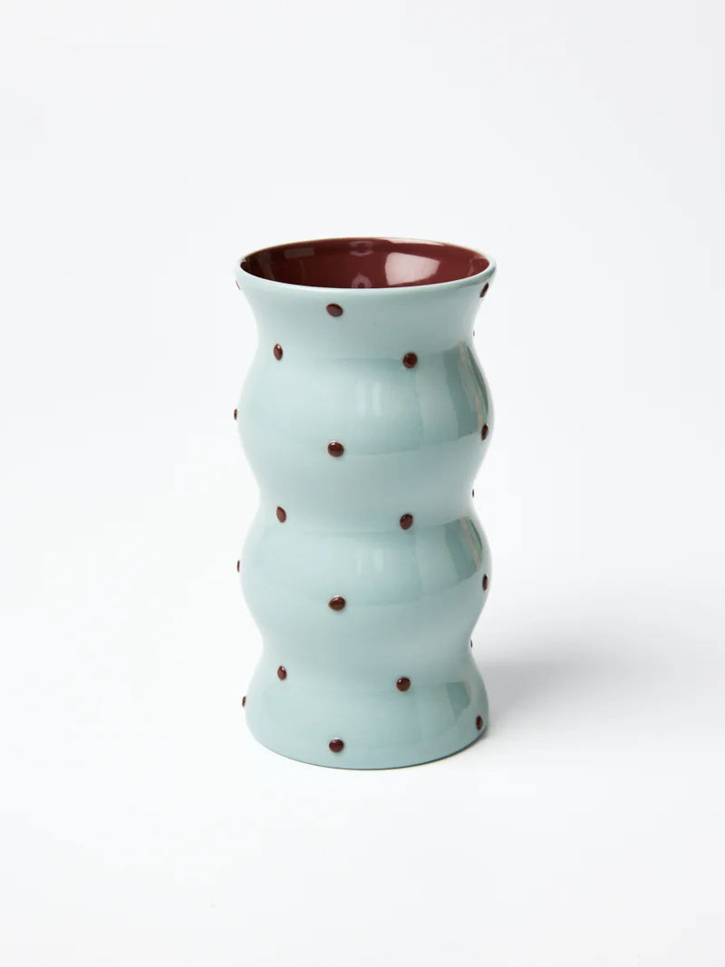 Palma Vase | Blue Brown Dotty