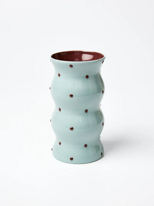 Palma Vase | Blue Brown Dotty