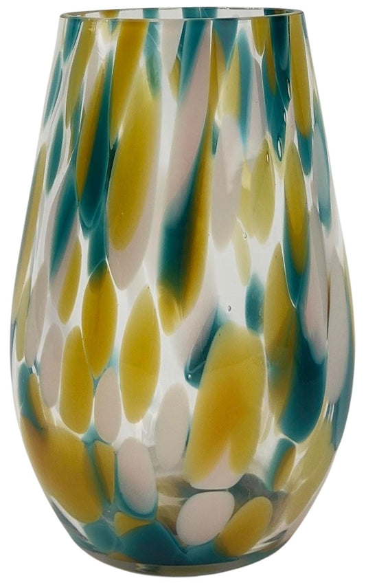 Tommy Speckle Glass Vase | Blue & Beige