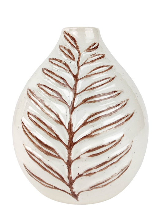 Blair Leaf Vase | White Sml