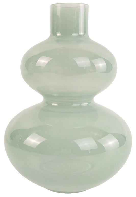 Jaslyn Frosted Ringed Glass Vase | Sage