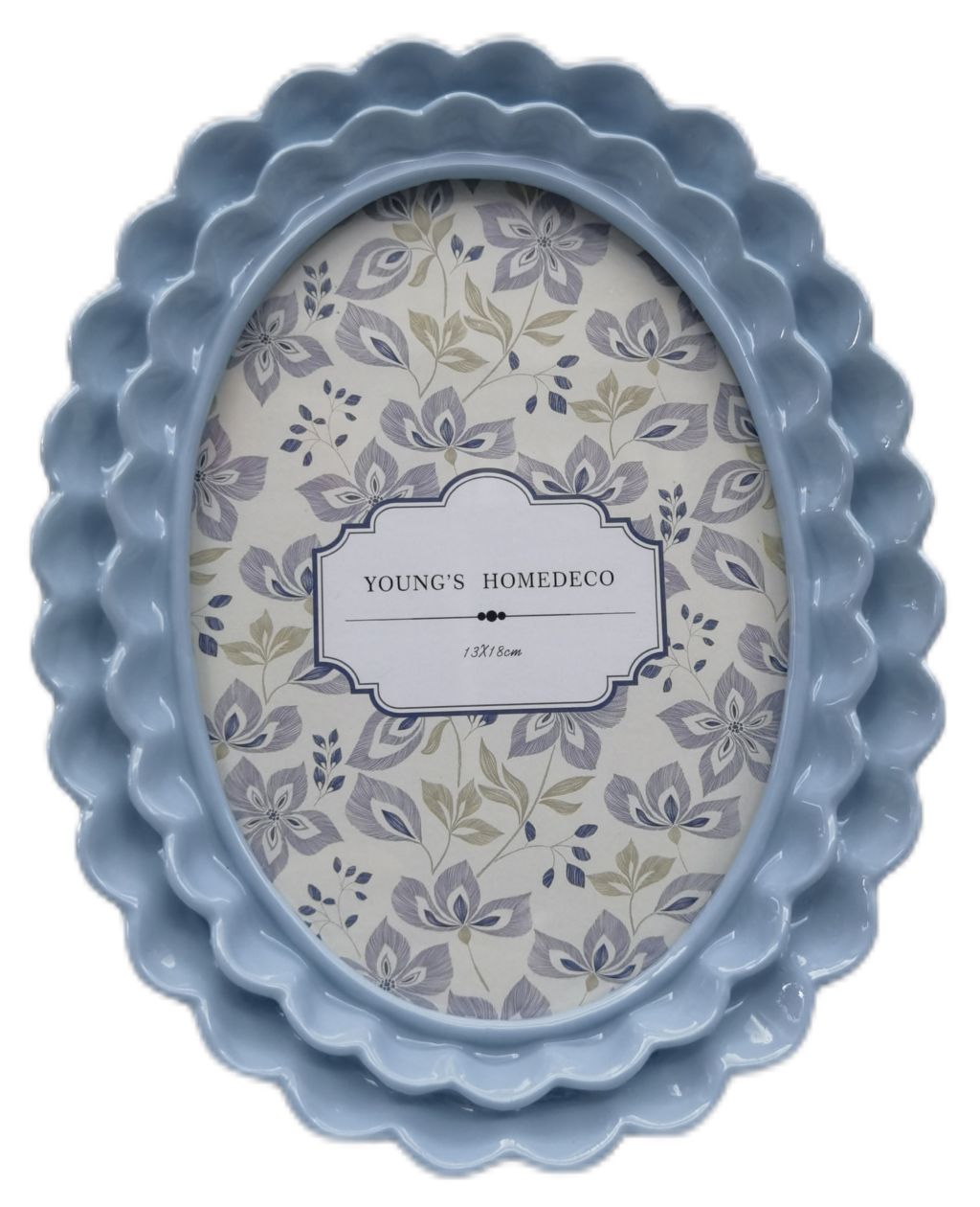 Lotti Petal Oval Picture Frame | Blue