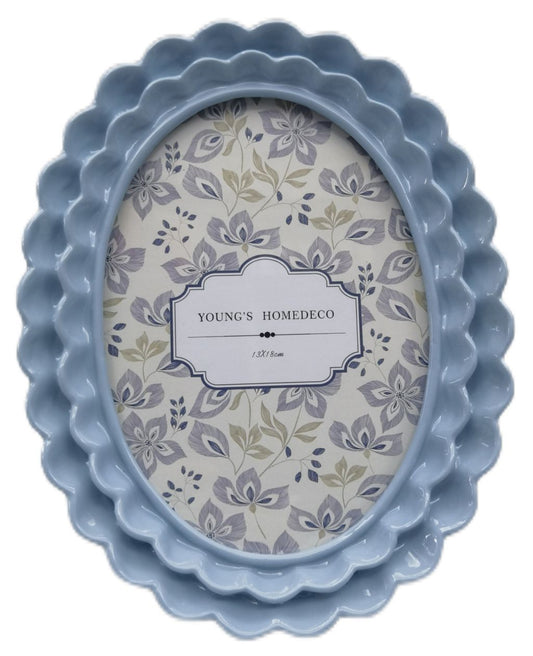 Lotti Petal Oval Picture Frame | Blue