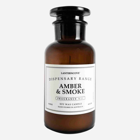 LANTERNCOVE Dispensary Candle | Amber & Smoke
